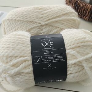 2 Skeins K&C Alpaca Yarn in Cream